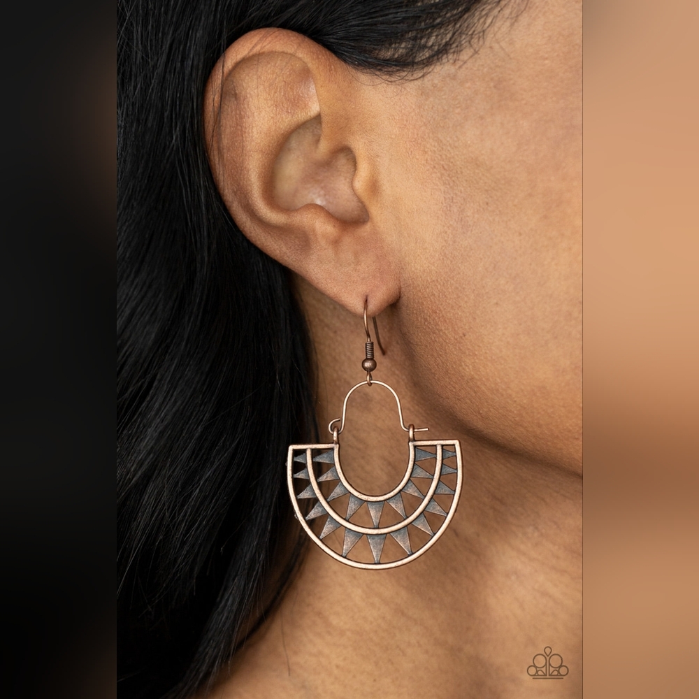 Solar Surge Copper Earrings - Picture 1 of 2